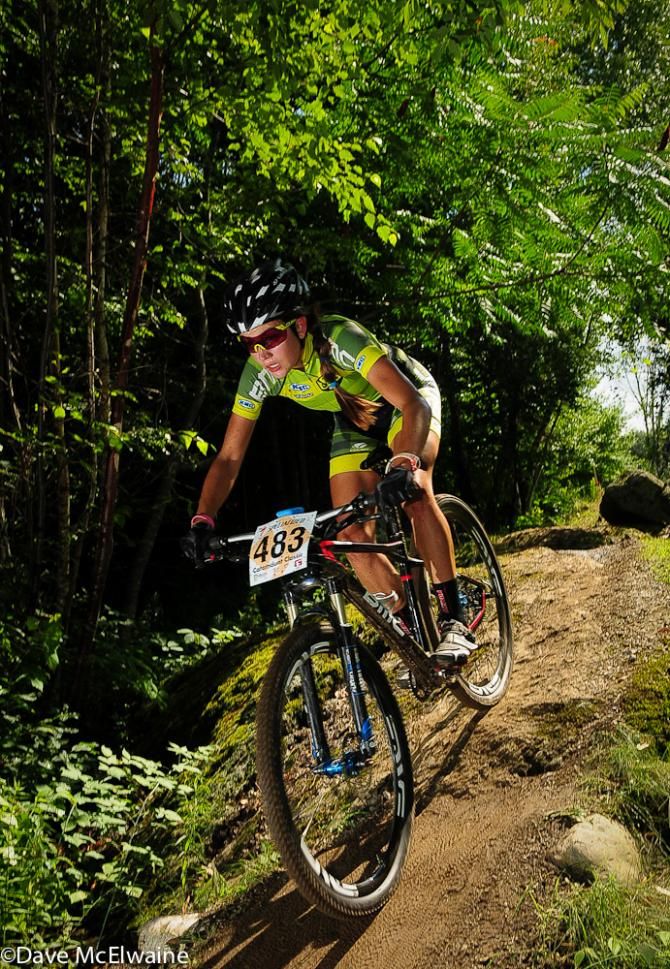 Emily Shields (BMC Project) descending in the woods