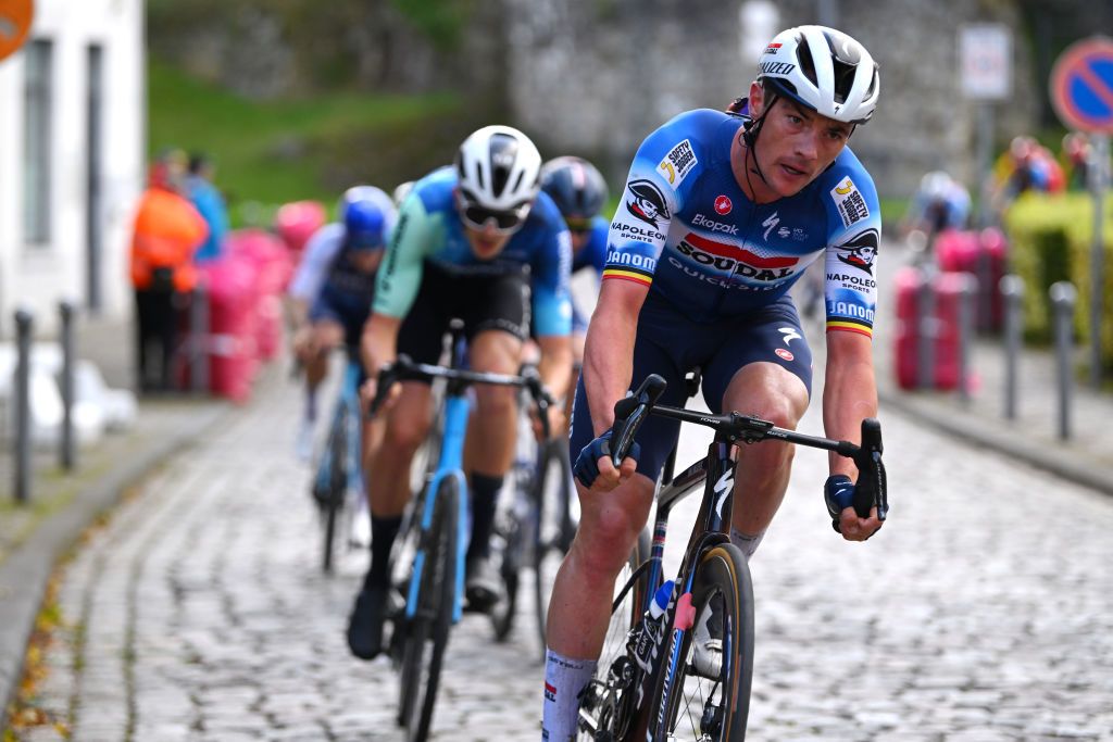 BINCHE BELGIUM OCTOBER 01 Yves Lampaert of Belgium and Team Soudal QuickStep competes during the 37th Binche Chimay Binche Memorial Frank Vandenbroucke 2024 a 1986km one day race from Binche to Binche on October 01 2024 in Binche Belgium Photo by Luc ClaessenGetty Images