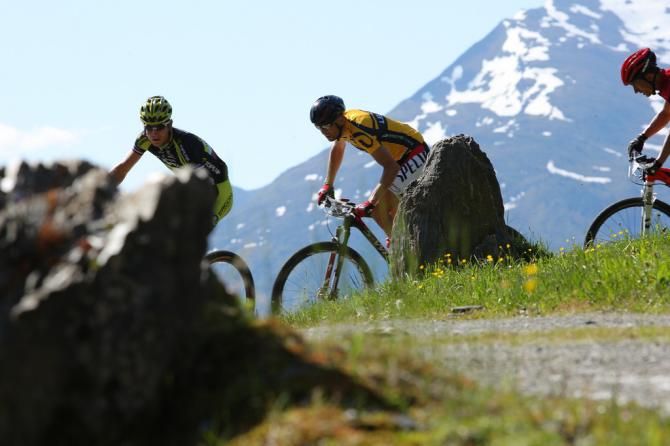 Race leader Christoph Sauser during stage 4