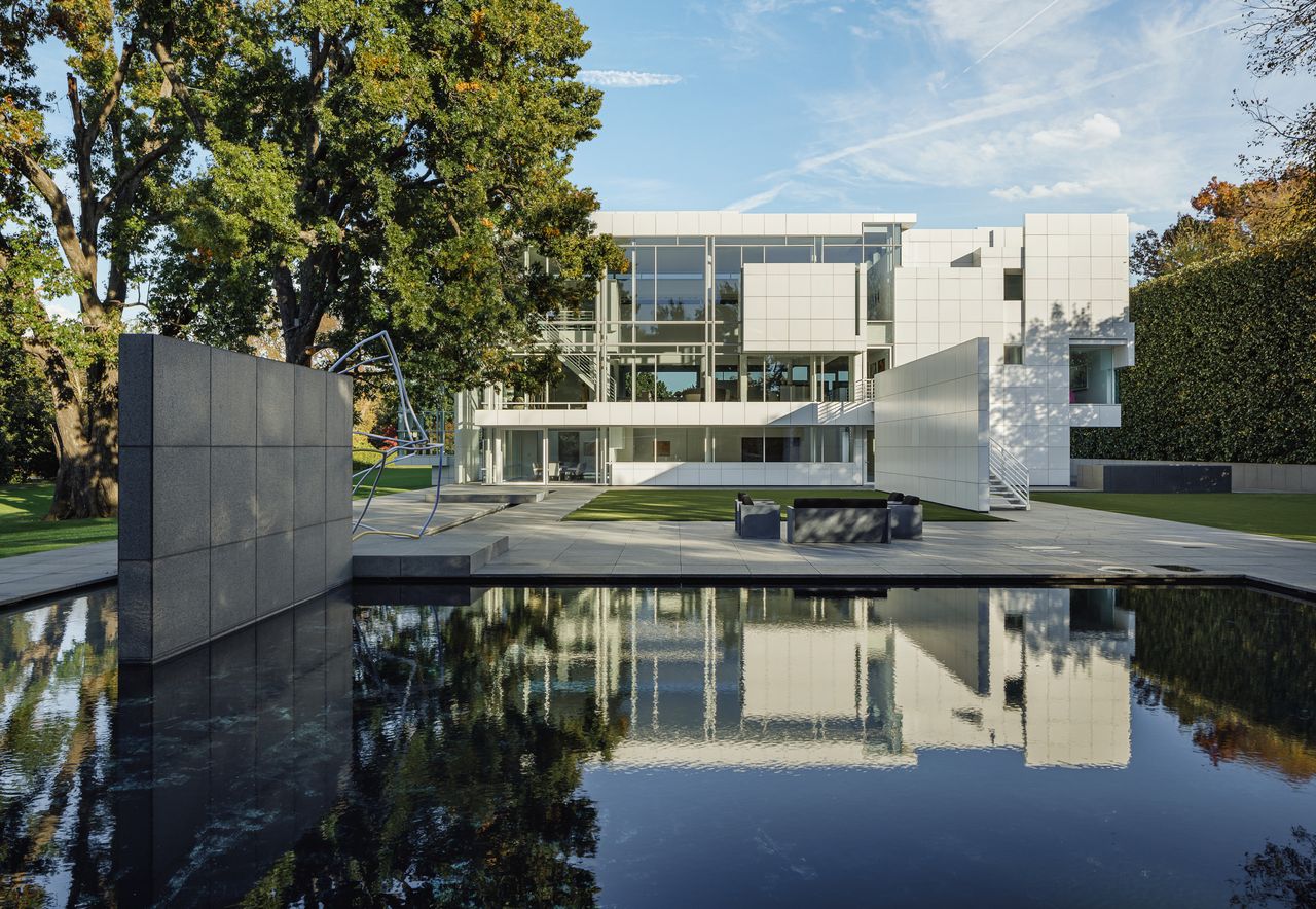 The Rachofsky House sits on a black granite podium