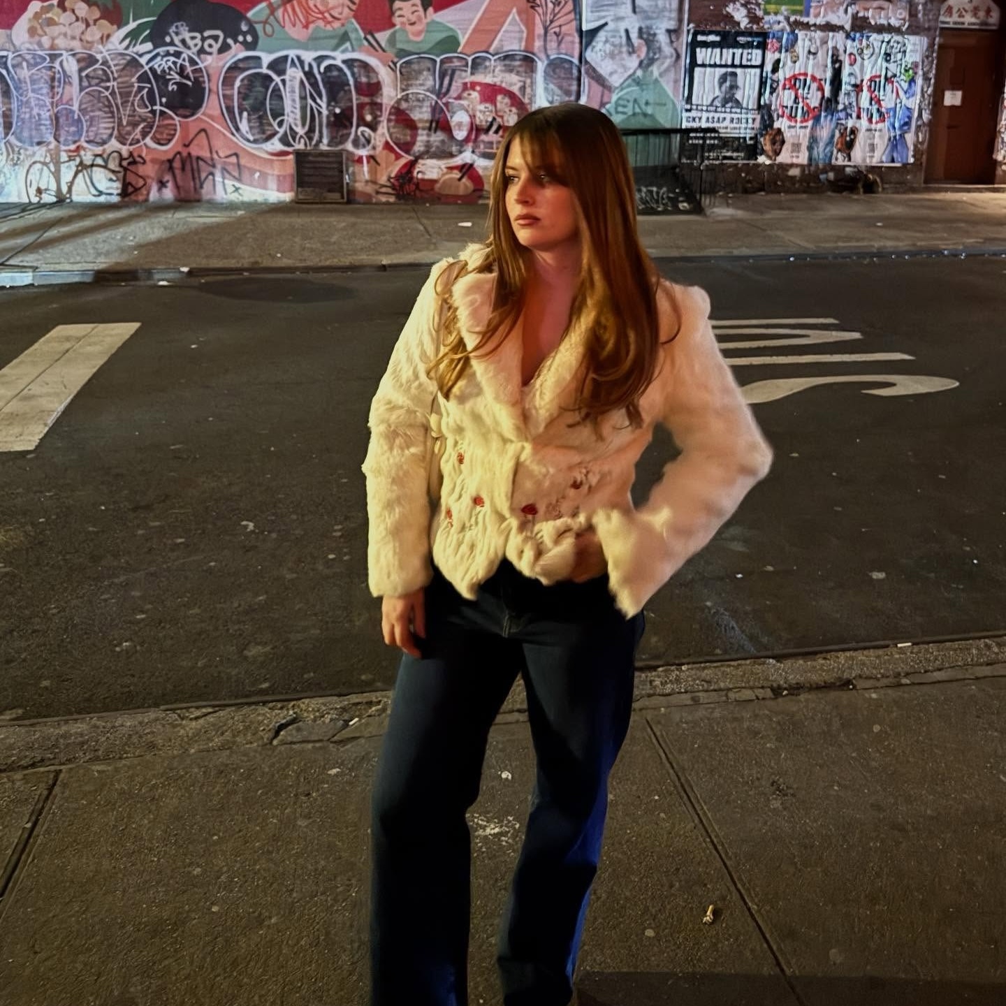 Lila Childs with side bangs