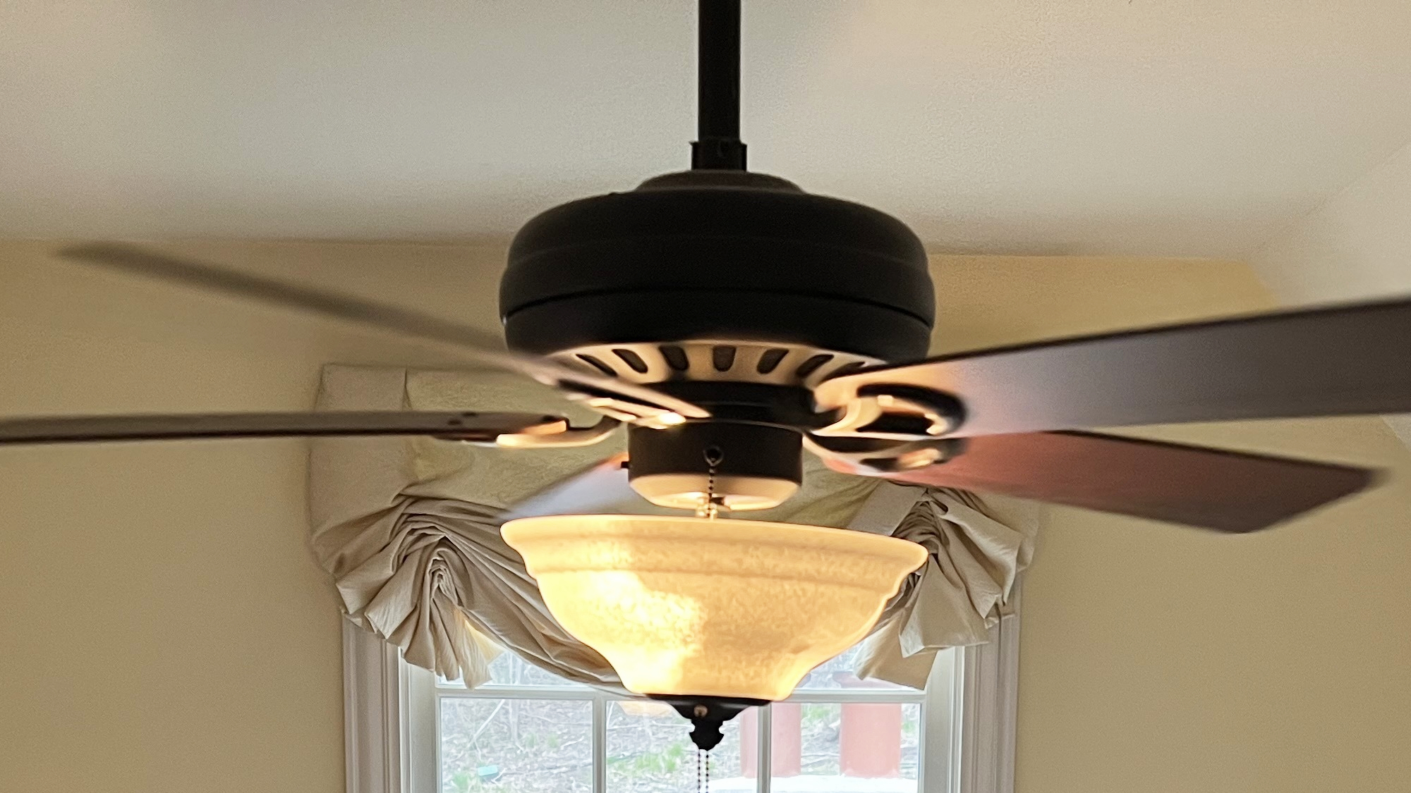 Ceiling fan with E12 smart lights