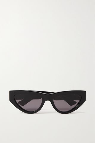 Triangle Cat-Eye Acetate and Gold-Tone Sunglasses