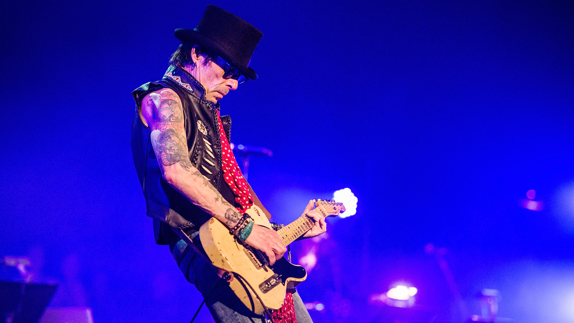 Earl Slick performs during a night of celebrating David Bowie at The Wiltern on January 25, 2017 in Los Angeles, California.