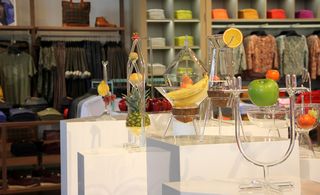Tutti Frutti glassware on display