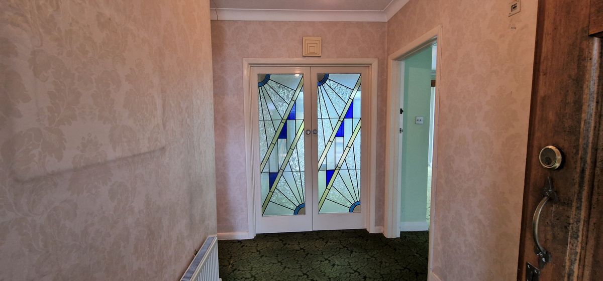 The property has stained glass throughout