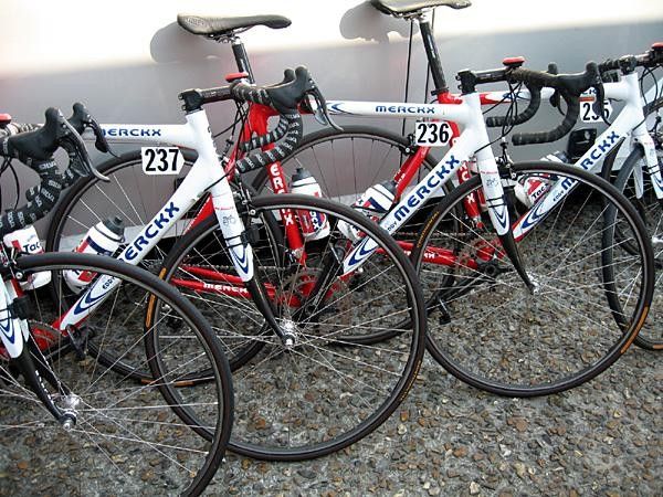 Eddy Merckx supplies the bikes for Belgian team Chocolade Jacques.