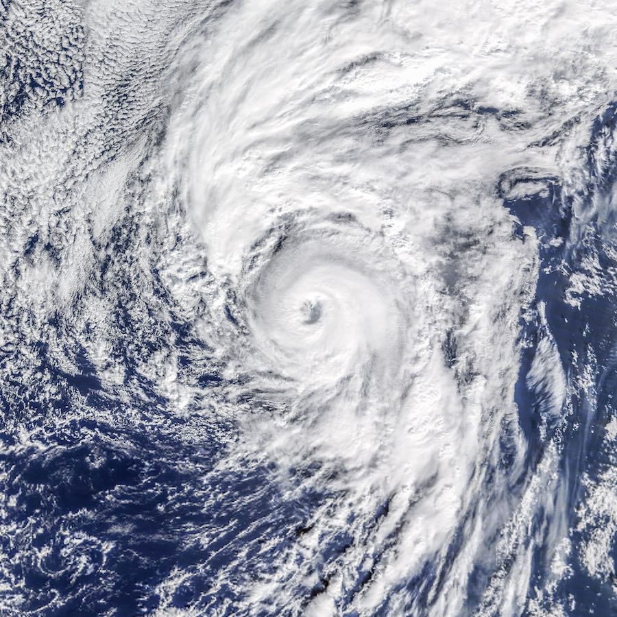 Hurricane Alex, the first hurricane of the 2016 season, whirls near the Azores islands in this image snapped on Jan. 14.