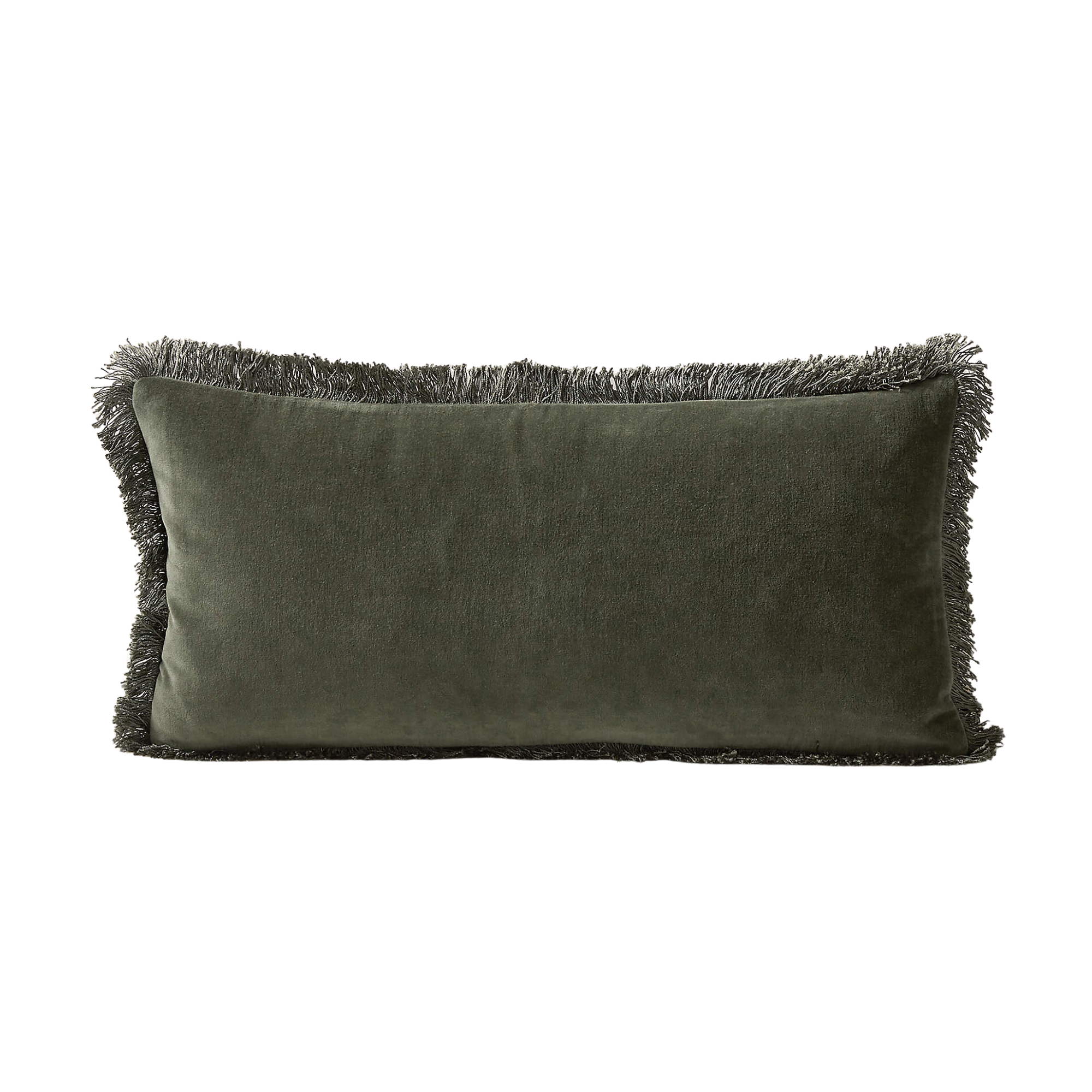 a green lumbar pillow