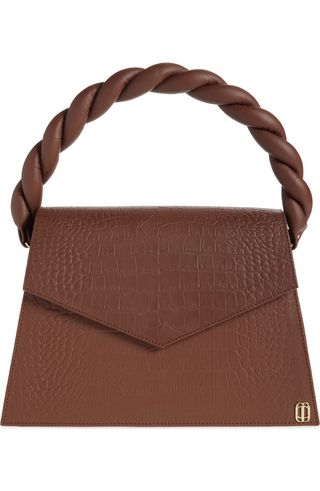 Medium Zaza Grande Croc Embossed Leather Top Handle Bag