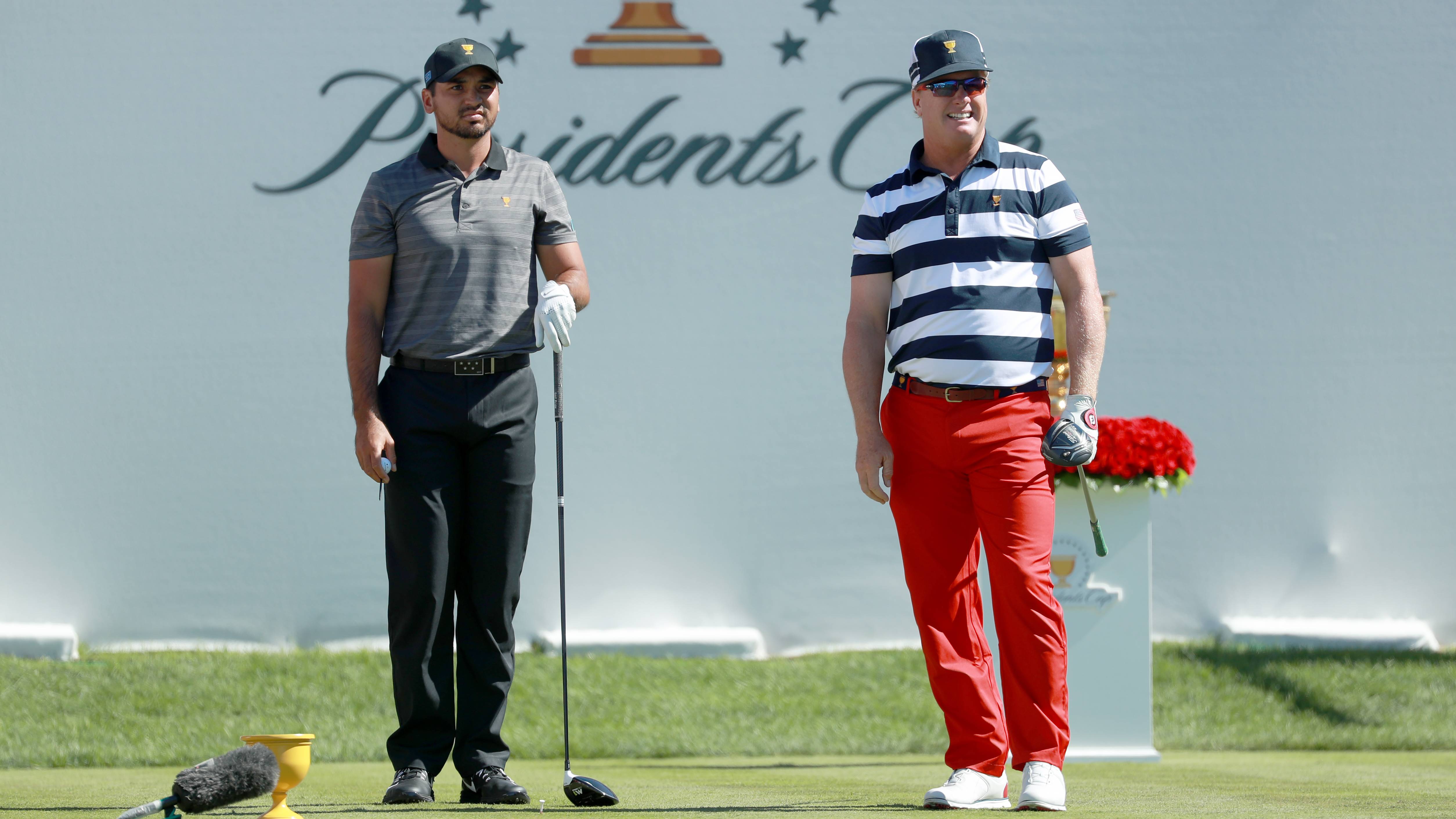 Jason Day and Charley Hoffman, final round of the Presidents Cup 2017