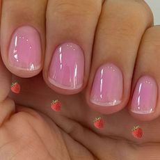 Jelly pink aura nails