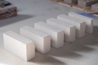 A white carbon-neutral brick