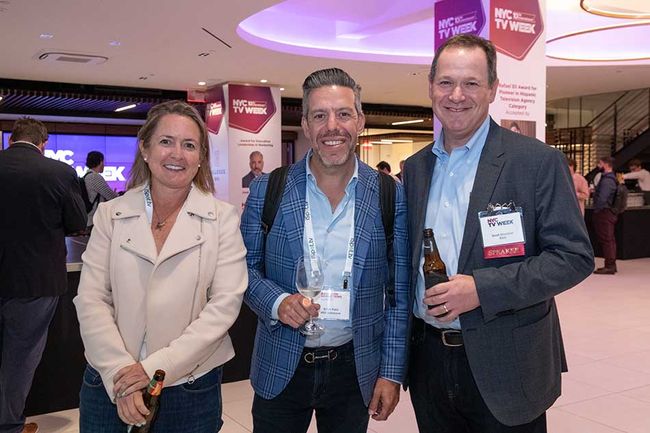 (From l.): Alison Yobage of EDO, Brian Katz of MRI Simmons and Scott Grunther of EDO.