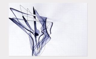 An inkdrawing from the sketchbook of Hadid, made in 2001