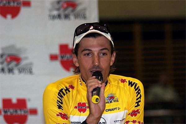 Fabian Cancellara speaks to the press after his win.