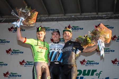The stage 1 podium in Lethbridge