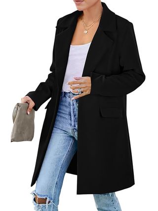 PRETTYGARDEN, Prettygarden Women's 2024 Fall Long Blazer Jackets Long Sleeve Lapel Pockets Loose Fit Work Casual Blazers Outerwear (black,large)