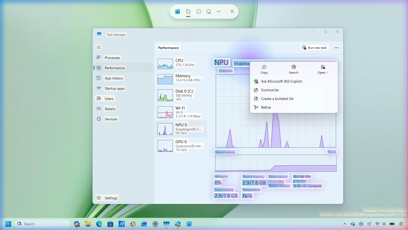 Windows 11 desktop with Click to Do in action.