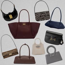 handbag gift ideas shown in a collage of the best purses to buy for the stylish woman who has everything