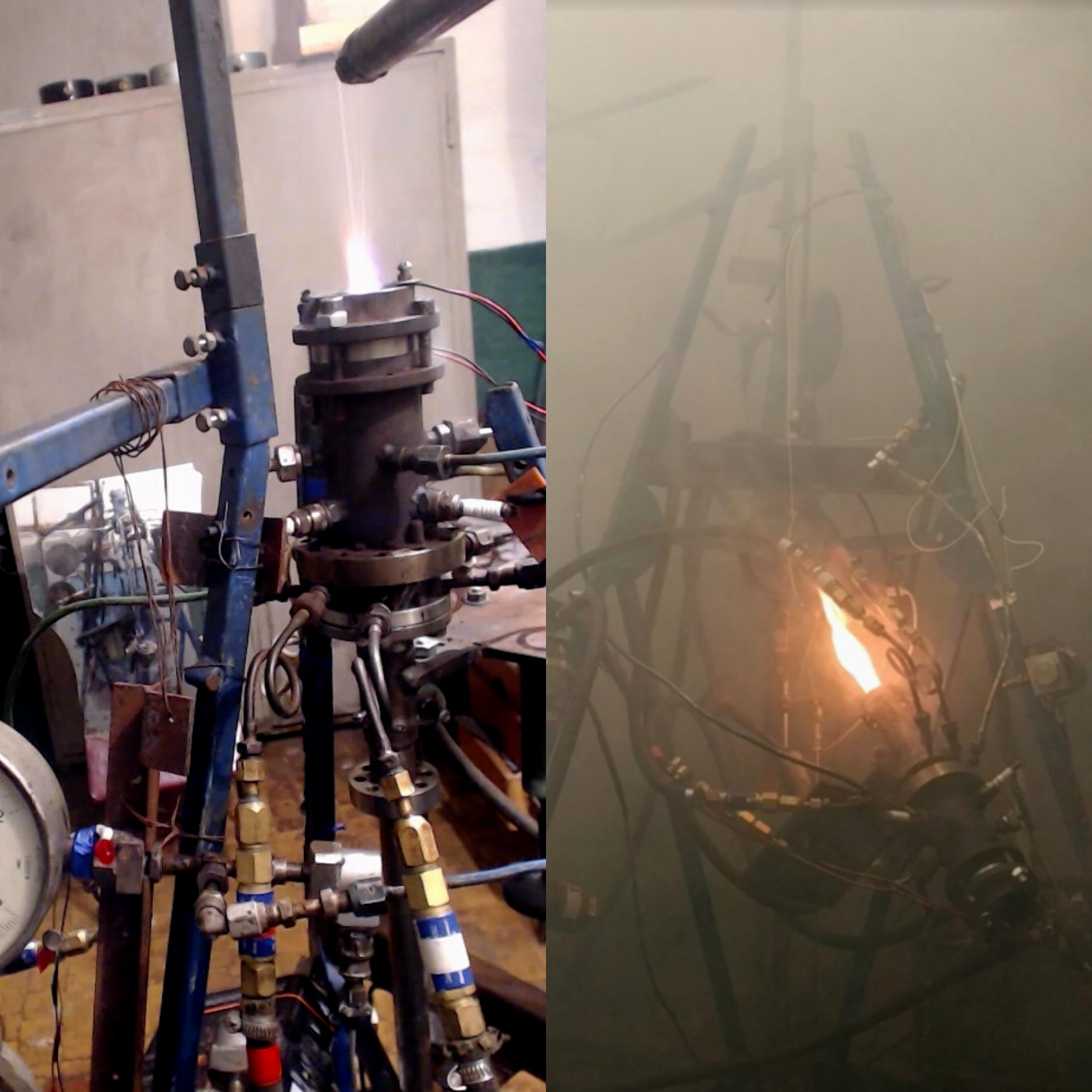 Image from test number of three of the engine for Promin Aerospace's self-devouring rocket.