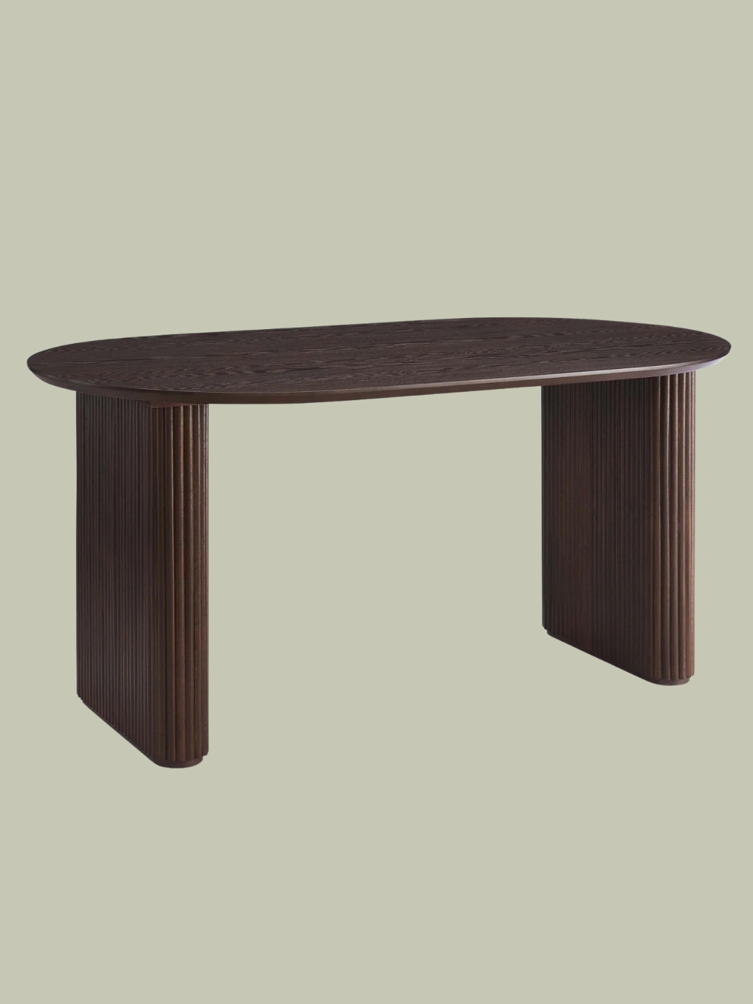 DUSK, Hattie Panel Oval 4-6 Seater Dining Table - Walnut