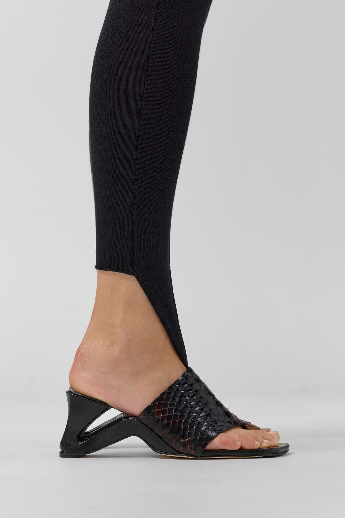 Gaelle Sandals - Brown Snake Embossed Leather