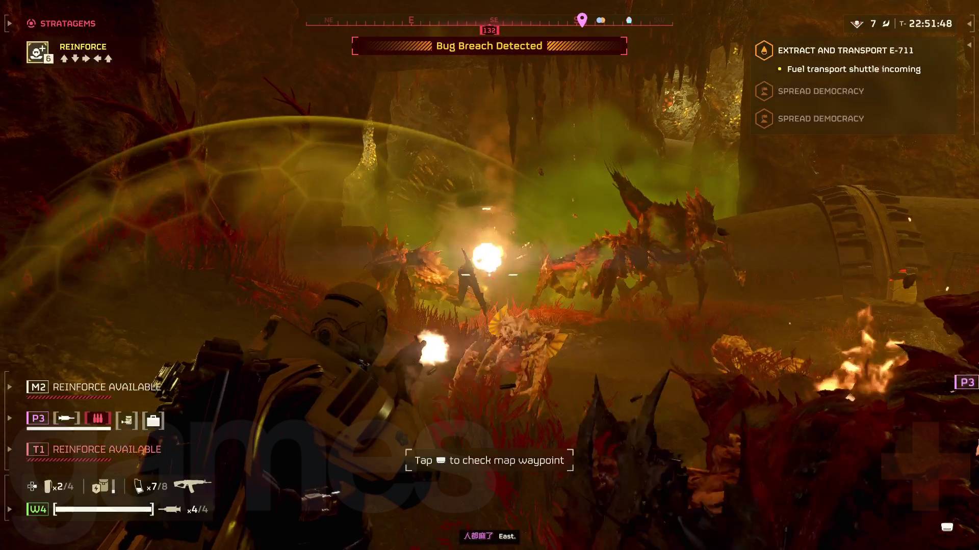 Helldivers 2 Dust Devils Warbond helldiver using coyote assault rifle against terminids