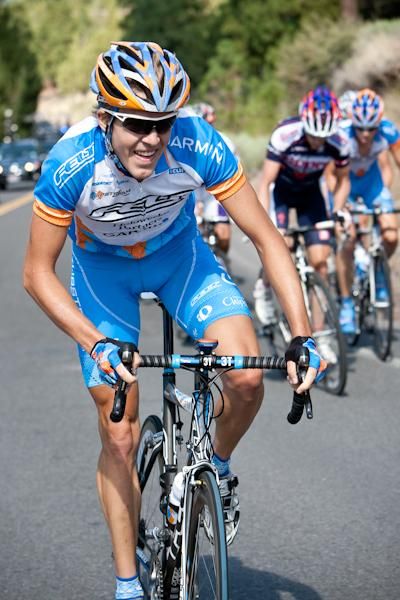 Taylor Sheldon (Felt-Garmin) attacks just before the final KOM line.