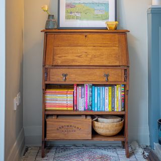 vintage cabinet with shelves and drawers