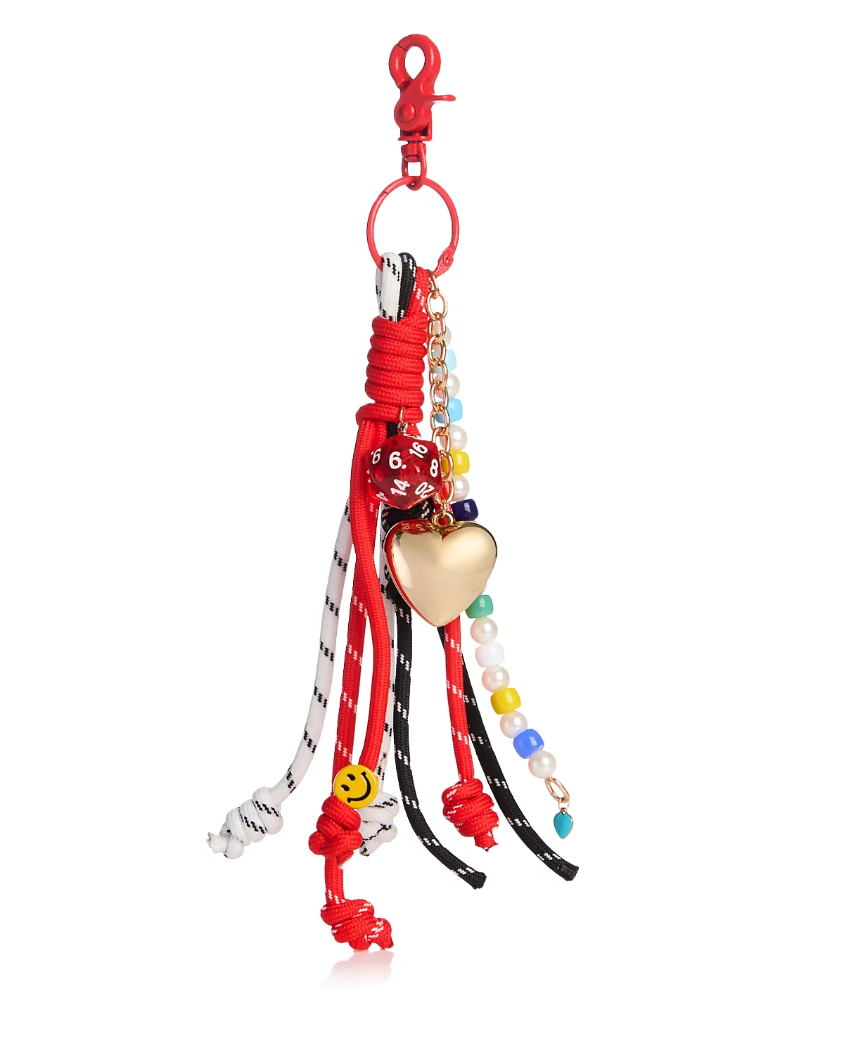 Aqua, Heart Beaded Bag Charm - Exclusive