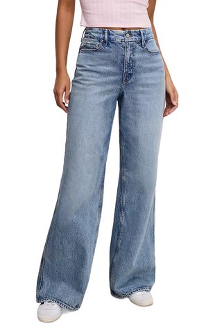 Good American Good Skate High Rise Wide Leg Jeans