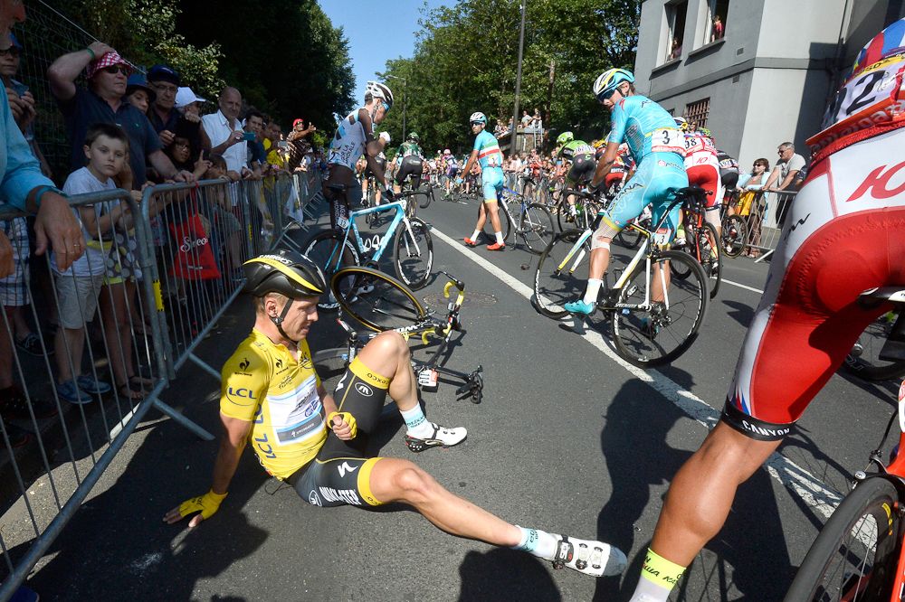 Tony Martin in the aftermath of the crash.