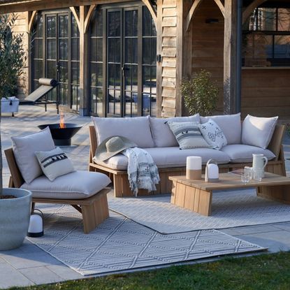 Outdoor garden furniture set outdoors