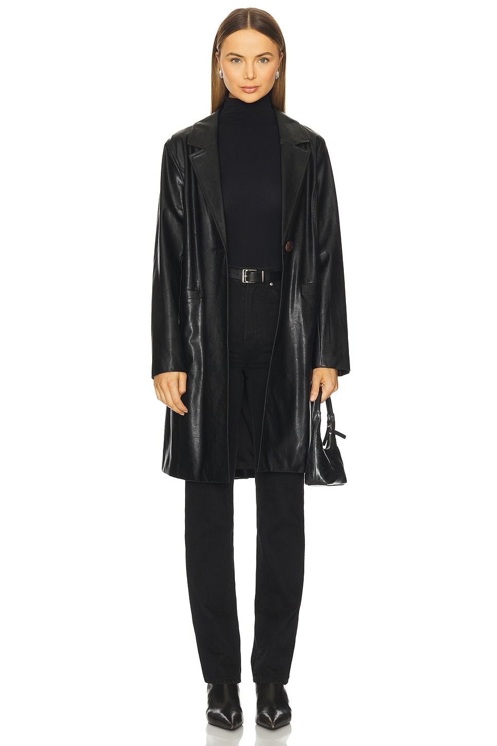 Vegan Leather Coat