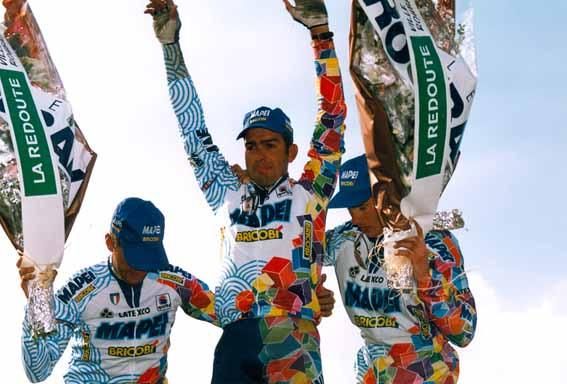 It was a Mapei 1-2-3 in 1998, with Franco Ballerini coming home ahead of Andrea Tafi and Wilfried Peeters.