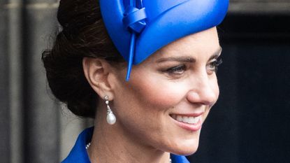 Kate Middleton, Princess of Wales, in a blue coat dress at the Scottish Coronation