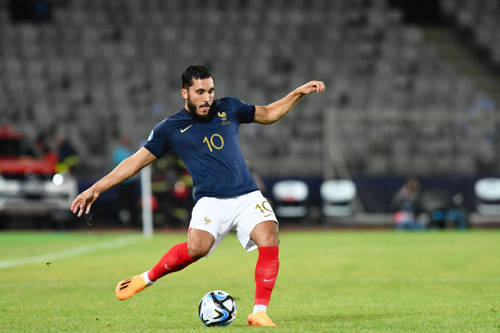 Rayan Cherki in action during UEFA European Under-21 Championship Qualifying, Quarter Final: France U21 vs Ukraine U21, disputed on Cluj Arena Stadium, 02 July 2023