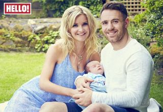 former Blue Peter presenter Helen Skelton with her husband Richie Myler and son Ernie who appear in this week's edition of Hello! Magazine