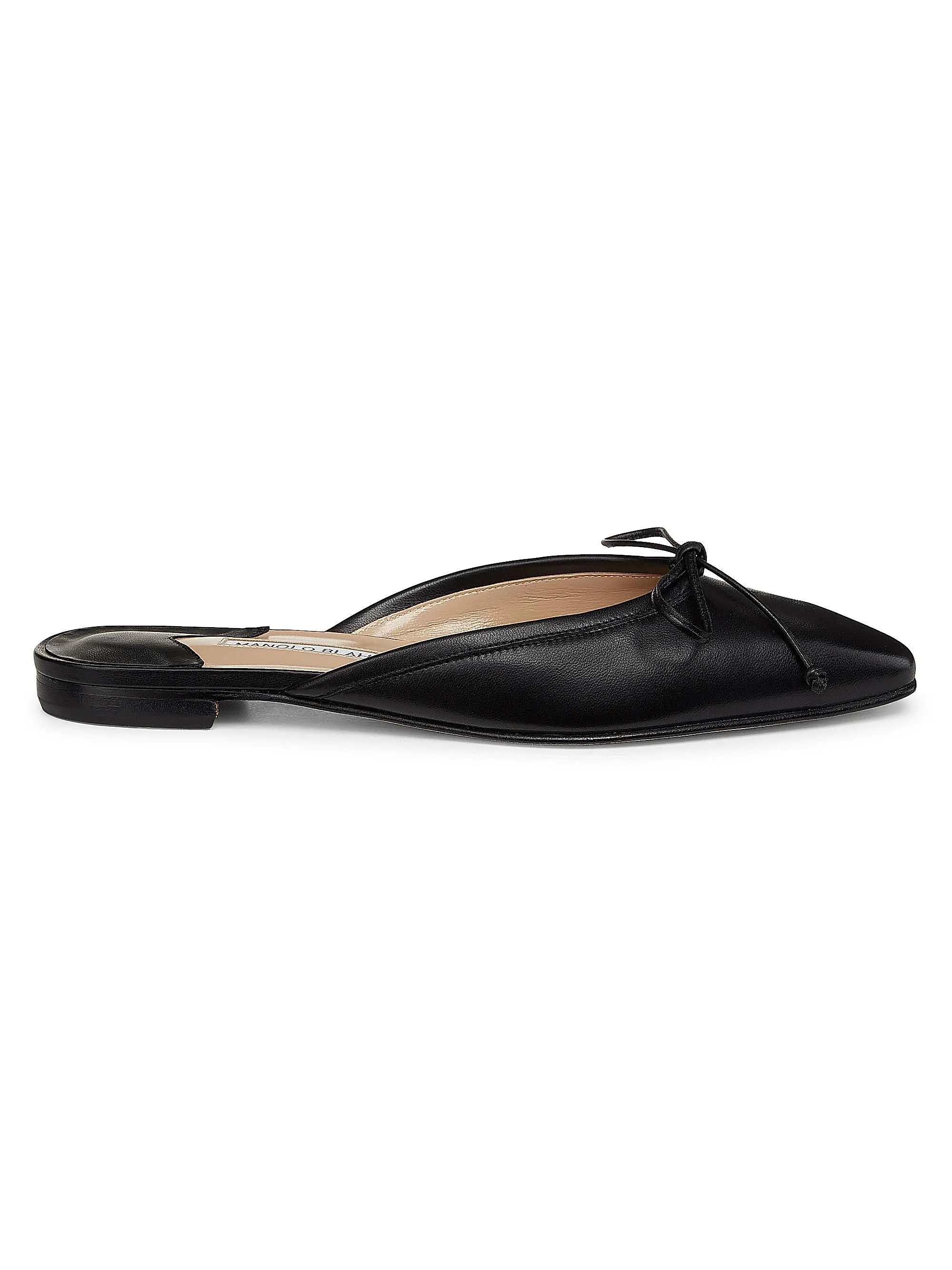 Ballerimu Bow-Detailed Leather Flat Mules