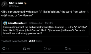 A post that reads: "Gibs is pronounced with a soft "g" like in "giblets," the word from which it originates, or "gentleman.""