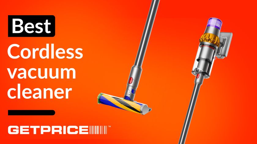 A Dyson V15 Detect on an orange background with the words Best Cordless Vacuum Cleaner