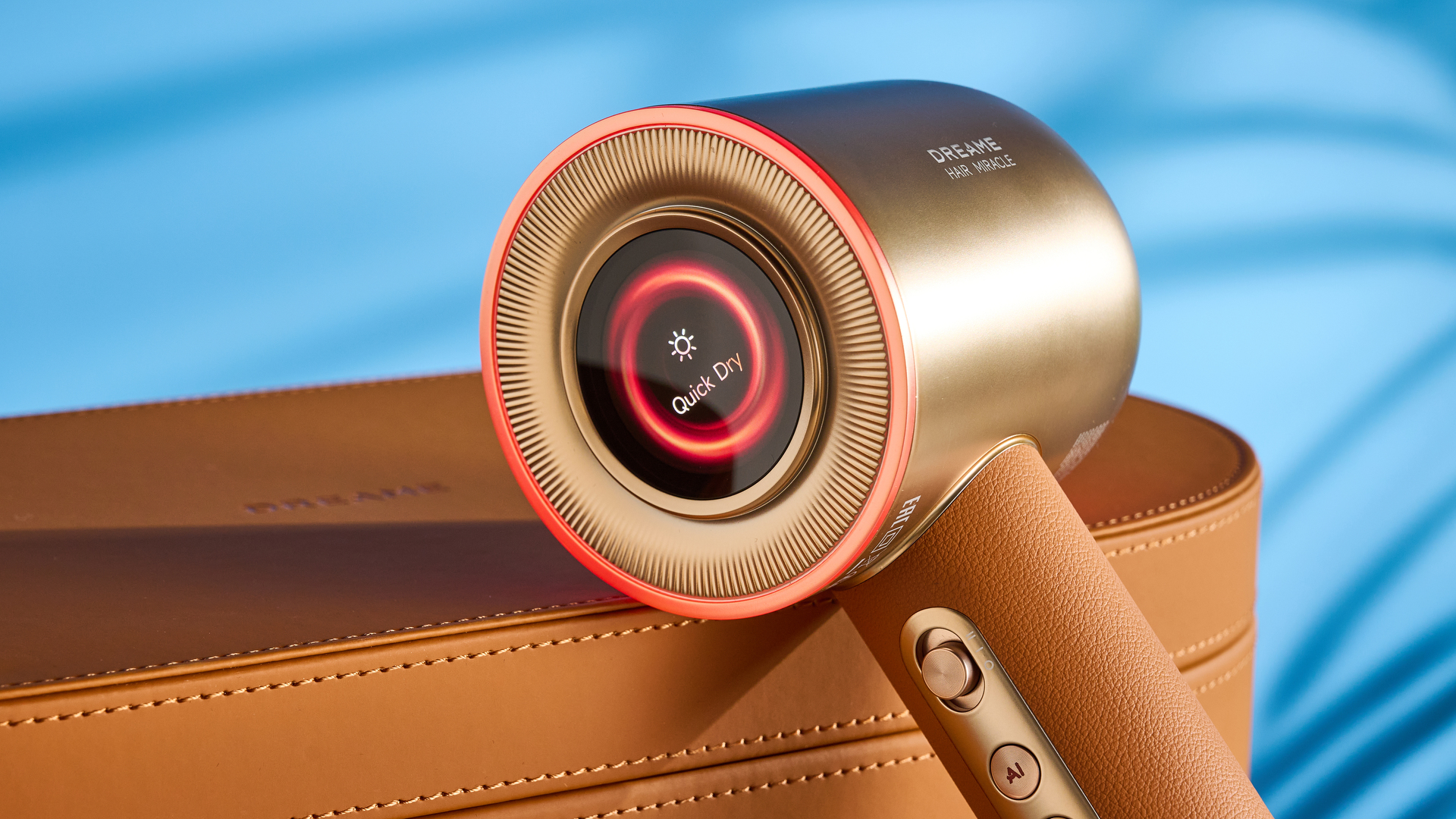 Dreame Miracle Pro and case photographed on a white background