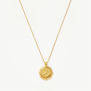 Lucy Williams Engravable Octagon Medallion Coin Necklace | 18ct Gold Plated