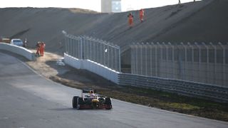 Red Bull’s Max Verstappen drives the RB8 at the newly-renovated Zandvoort Circuit