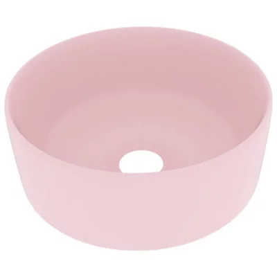 Modern Luxury Wash Basin Round Matt Pink 40x15 Cm Ceramic