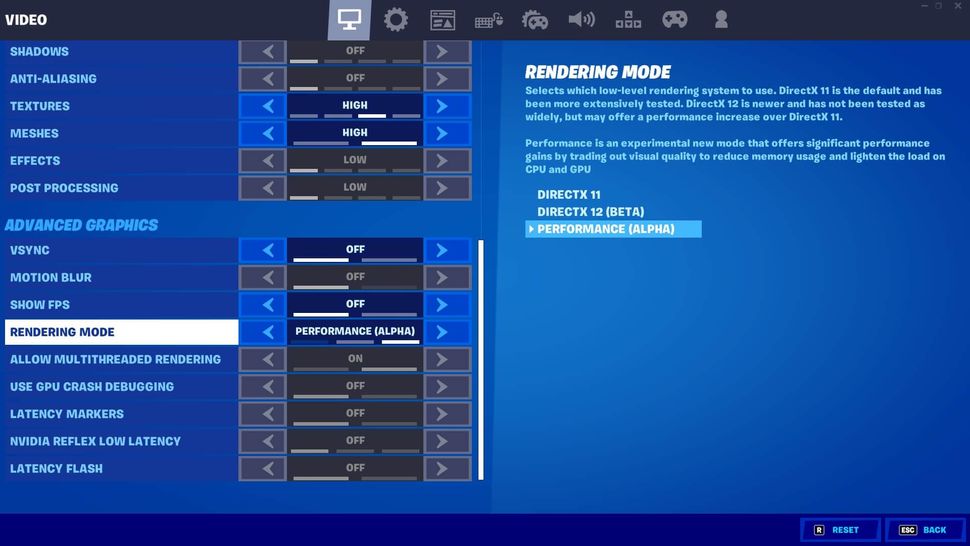 Fortnite's new performance mode gives a huge boost in frames for low ...