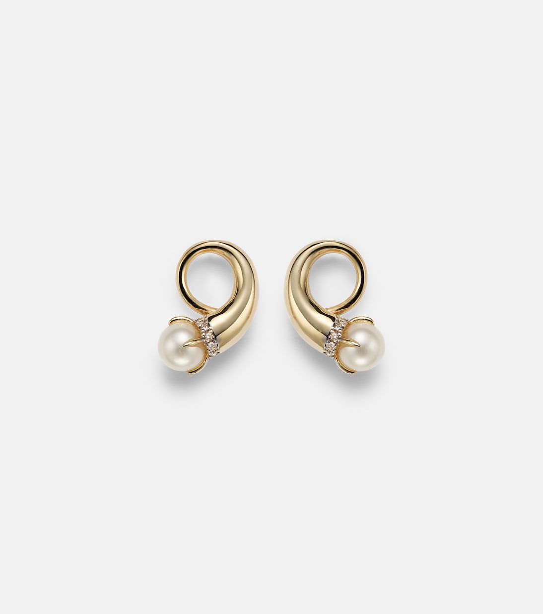 14kt Gold Earrings With Diamonds and Pearls