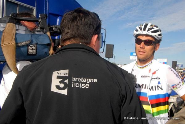 Thor Hushovd is interviewed