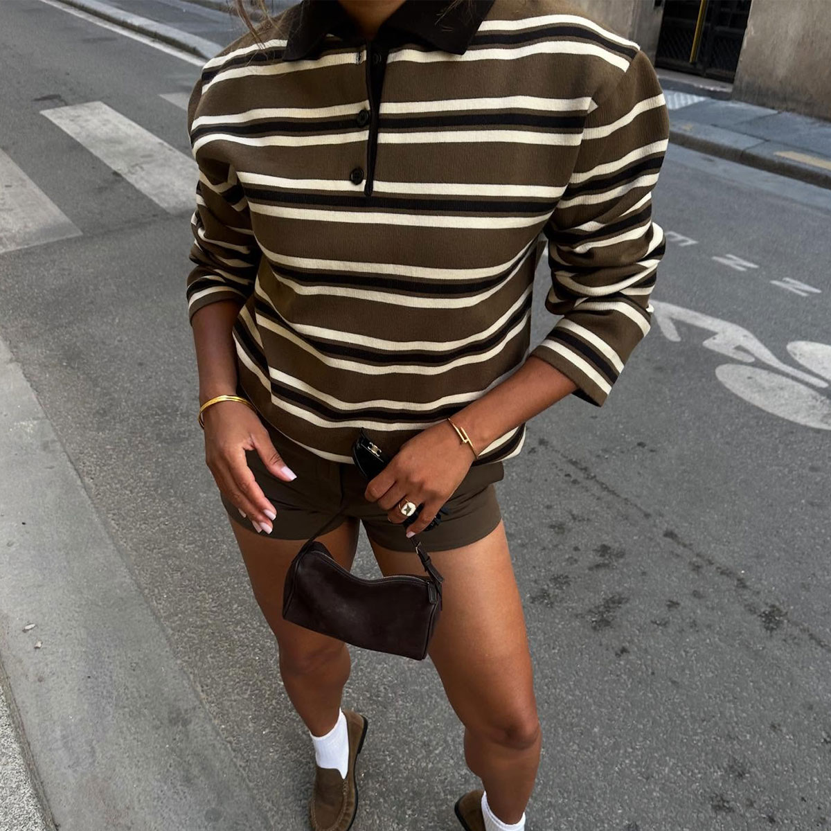@slipintostyle outfit photo in Frankie Shop polo sweater